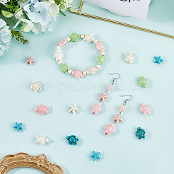 100Pcs 5 Styles Dyed Synthetic Turquoise Beads&nbsp;G-SC0003-49