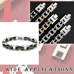 3個 3スタイルの長方形ステンレススチール時計バンド留め金  ステンレス鋼色  19~24x7~15.5x3~4mm  1個/スタイル&nbsp;STAS-CJ0003-30