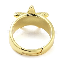 女性用真鍮オープンカフリング  18KGP本金メッキ  ヒトデ  16.5x16mm  内径：18mm&nbsp;RJEW-Z072-02G-01