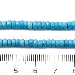 染色された天然マグネサイトビーズ連売り  多面カット  ロンデル  4x3mm  穴：0.7mm  約131~133個/連  15.35''（39センチメートル）&nbsp;LS-G-ONLY-T-B13-02