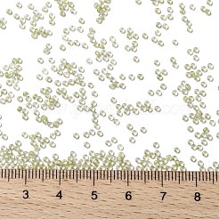 MIYUKIラウンドロカイユビーズ  日本製シードビーズ  15/0  （rr378)ライトオリーブライニングクリスタル光沢  1.5mm  穴：0.7mm  約5555個/10g&nbsp;X-SEED-G009-RR0378
