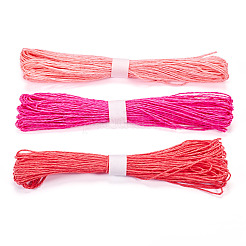 3束 3色紙紐  ジュエリー作りのための  2プライ  レッド  2mm  約32.81ヤード（30m）/バンドル  1束/カラー&nbsp;OCOR-TA0002-15A