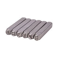 鉄シールスタンプ  文字a〜z入り  番号0~8とアンパサンド＆  ブラック  63x8mm  文字と数字：6mm&nbsp;AJEW-PH0002-02B