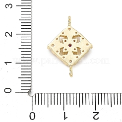 真鍮製ラインストーンペンダント  花のチャーム  14KGP本金メッキ  15x21x3.2mm&nbsp;RB-CBAA948-02G