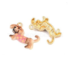 合金エナメルチャーム  犬のチャーム  ミックスカラー  14.5~15x23.5x3.5mm  穴：2mm&nbsp;FIND-C090-04G