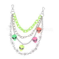 Extra-terrestrial Head Plastic & Alloy Barbed Wire 3 Layer Pants Chains for Women&nbsp;FS-WG4F403-01