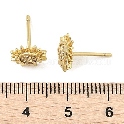 Brass Micro Pave Clear Cubic Zirconia Stud Earrings&nbsp;EJEW-R016-26G-08