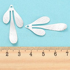 真鍮チャーム  カドミウムフリー＆鉛フリー  リーフチャーム  925銀メッキ  35.5x17x0.5mm  穴：1.5mm&nbsp;KK-A187-07S