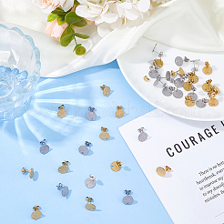 40pcs 2 Colors 304 Stainless Steel Stud Earring Findings&nbsp;STAS-DC0017-01