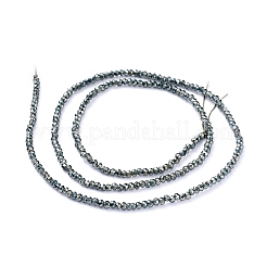 電気メッキガラスビーズセット  フル虹メッキ  多面カット  ロンデル  ダークスレートグレー  2x1.5mm  穴：0.6mm  約208~220個/連  34~36cm&nbsp;X-EGLA-F149-FR-02