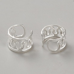 鉄のドレッドヘアビーズの髪の装飾  ヘアコイルカフ  銀  9x6.5mm  内径：8mm&nbsp;FIND-CJC0010-94A-S