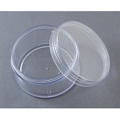 プラスチックビーズ収納ケース  ふた付き  ラウンド  透明  6x3.4cm  容量：25ml（0.84液量オンス）&nbsp;X-CON-S010