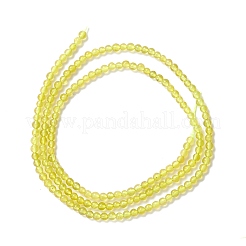 グレードaa天然翡翠ビーズ連売り  ラウンド  きいろ  2.5mm  穴：0.5mm  約180個/連  14.96インチ（38cm）&nbsp;G-A021-02A