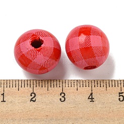 Printed Wood European Beads&nbsp;WOOD-G022-13E