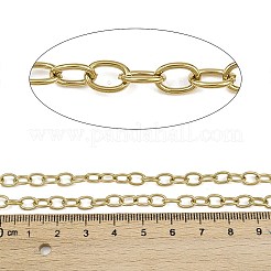 304ステンレススチールアズキチェーン  溶接されていない  スプールで  イオンプレーティング（ip）  ゴールドカラー  7x5x1mm&nbsp;CHS-G044-03G