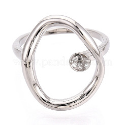 Oval Brass Cup Peg Ring Settings&nbsp;KK-N274-38P