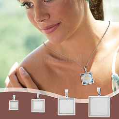 DIY Blank Square Pendant Making Kit&nbsp;DIY-UN0005-47