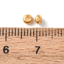 真鍮ビーズ  ロンデル  長持ちメッキ  鉛フリー＆カドミウムフリー  ラックめっき  24KGP本金メッキ  3.5x2mm  穴：1.5mm&nbsp;KK-C157-50G