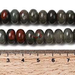 天然のアフリカブラッドストーンビーズ連売り  ロンデル  10.5x6.5mm  穴：0.8mm  約59個/連  14.69''（37.3センチメートル）&nbsp;G-A280-A06-03