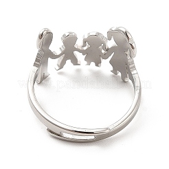 Non-Tarnish 201 Stainless Steel Family Adjustable Ring for Women&nbsp;RJEW-F131-03P