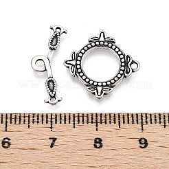 アクセサリーの留め金  スターリングシルバーリングマンテル925個  s925スタンプあり  正方形  アンティークシルバー  18x17x1.5mm  穴：1.4mm  バー：幅7.5mm  長さ19mm  厚さ1mm  穴：1.8mm&nbsp;STER-T007-75AS