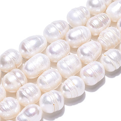 天然養殖淡水パールビーズ連売り  バロックケシパールライスビーズ  貝殻色  10~16x11~12mm  穴：0.7~0.8mm  約27~28個/連  13.98インチ（35.5cm）&nbsp;PEAR-N012-11A