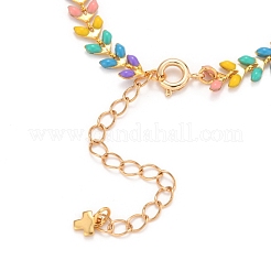 Brass Enamel Cobs Chains Bracelets&nbsp;BJEW-JB05744