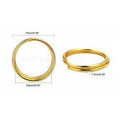 アイアンスプリットリング  ダブルループ丸カン  ニッケルフリー  ゴールドカラー  10x1.4mm  内径約8.6mm  単線：0.7mm  約4160個/1000g&nbsp;JRD10MM-01G-NF