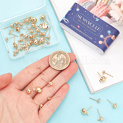 60Pcs 6 Styles Brass Stud Earring Post&nbsp;KK-SC0005-13