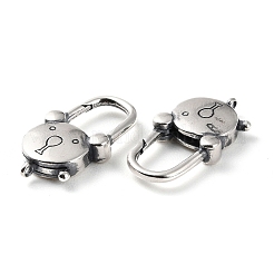 タイスターリングシルバーカニカン925個  クマ  アンティークシルバー  18.5~19x9.5x3mm  穴：0.9mm&nbsp;STER-D003-15AS