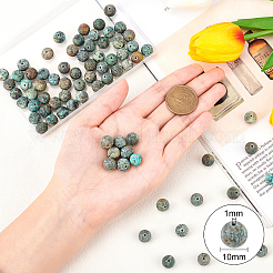Frosted Natural African Turquoise(Jasper) Round Beads Strands&nbsp;G-OC0001-79A