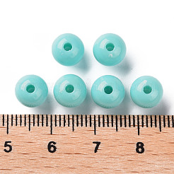 不透明なアクリルビーズ  ラウンド  淡いターコイズ  8x7mm  穴：2mm  約1745個/500g&nbsp;MACR-S370-C8mm-SS2107