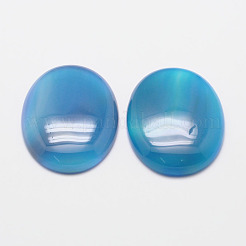 Dyed Oval Natural Blue Agate Cabochons&nbsp;X-G-K020-18x13mm-08