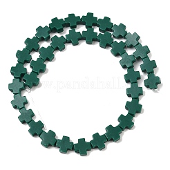 合成サンゴビーズ連売り  染め  クロス  濃い緑  9x9x4mm  穴：1.2mm  約35個/連  12.99''（33センチメートル）&nbsp;CORA-L044-A22