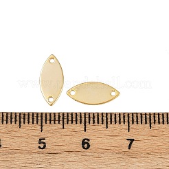 真鍮製の馬の目コネクタチャーム  長持ちメッキ  ニッケルフリー  18KGP本金メッキ  12.5x5.5x0.5mm  穴：1mm&nbsp;KK-B137-11G