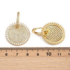 Brass Micro Pave Clear Cubic Zirconia Hoop Earrings&nbsp;EJEW-L275-17G
