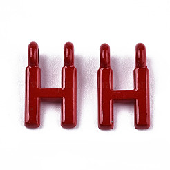 スプレー塗装合金2ループリンクペンダント  カドミウムフリー＆鉛フリー  文字L  文字.h  13.5x8x1.5mm  穴：2mm&nbsp;LS-X-PALLOY-T075-48H-RS