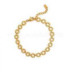 304ステンレススチールリンクチェーンブレスレット  イオンプレーティング（ip）  18KGP本金メッキ  6.30インチ（16cm）&nbsp;STAS-OY016-97G