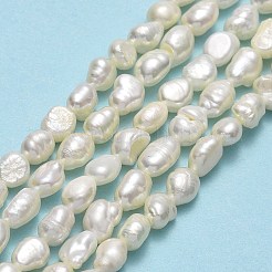天然養殖淡水パールビーズ連売り  研磨両側  リネン  5.5~6x4.5x3mm  穴：0.7mm  約56~66個/連  14.37~14.57''（36.5~37センチメートル）&nbsp;PEAR-A005-13C-01