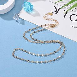 Brass Dapped Cable Chain Necklaces&nbsp;NJEW-JN03160
