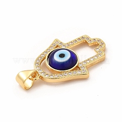Rack Plating Brass Micro Pave Clear Cubic Zirconia Pendants&nbsp;LAMP-A153-06G-10