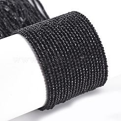 ガラスビーズ連売り  多面カット  ロンデル  ブラック  2mm  穴：0.5mm  約192~194個/連  12.99~13.39インチ（33~34cm）&nbsp;X-EGLA-S174-23E-02