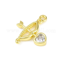 Brass Pave Clear Cubic Zirconia Pendants&nbsp;KK-L238-11G