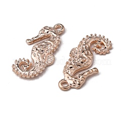 チベットチベットスタイルの合金チャーム  カドミウムフリー＆鉛フリー  タツノオトシゴ  ローズゴールド  25x12.5x2mm  穴：1.6mm  約735個/1000g&nbsp;TIBE-31215-043RG-RS