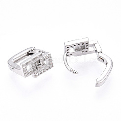 Rack Plating Brass Clear Cubic Zirconia Hoop Earrings&nbsp;EJEW-S241-06P