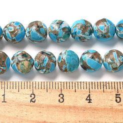 染色合成インペリアルジャスパービーズ連売り  ラウンド  ディープスカイブルー  8mm  穴：1.2mm  約45個/連  15.79インチ（40.1cm）&nbsp;G-C168-02B