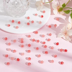 合成サンゴビーズ100個  染め  花  ピンク  6~7x6~7mm  穴：1.2mm&nbsp;CORA-OC0001-03A