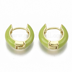 Brass Huggie Hoop Earrings&nbsp;EJEW-S209-01C