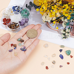 7 Styles Natural Amethyst & Gold Rutilated Quartz & Tiger Eye & Red Jasper & Lapis Lazuli & Green Aventurine & Quartz Crystal Chip Beads Sets&nbsp;G-PA0001-96