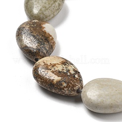 天然石ピクチャージャスパービーズ連売り  平らなティアドロップビーズ  18x13x6mm  穴：0.8mm  約11個/連  7.48''~7.68''（19~19.5センチメートル）&nbsp;G-P528-L24-01